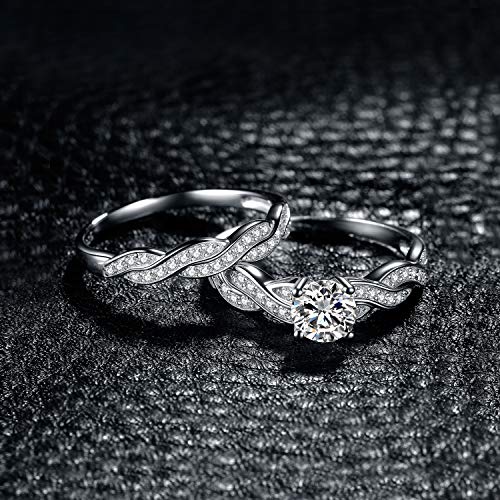 JewelryPalace Infinito Anillo de boda 1.5ct Circonita en plata de ley 925 Tamaño 19