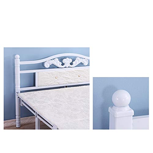 JIA Xing Cama Plegable Doble Cama Plegable Simple Cama Individual Casa Doble Cama de Madera Maciza Alquiler de Cama Cama de Hierro Forjado Cama Simple Portátil Cama Plegable