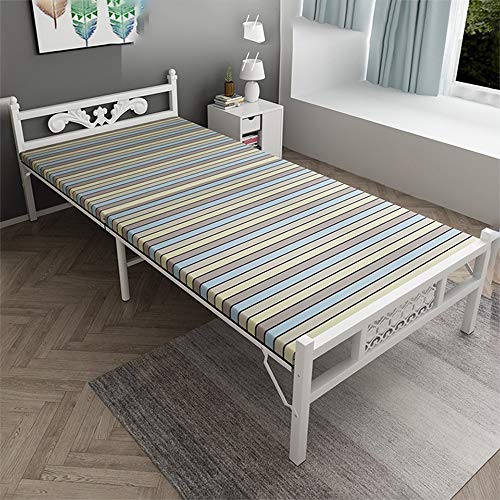 Jia Xing Sábanas plegables Personas Colchón Cama plegable Cama individual Alquiler de casa Casa Oficina Almuerzo Almuerzo Pausa Pausa Inicio Adulto Simple Cama de madera portátil Cama de hierro cama p