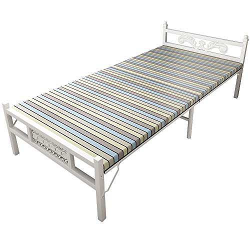 Jia Xing Sábanas plegables Personas Colchón Cama plegable Cama individual Alquiler de casa Casa Oficina Almuerzo Almuerzo Pausa Pausa Inicio Adulto Simple Cama de madera portátil Cama de hierro cama p