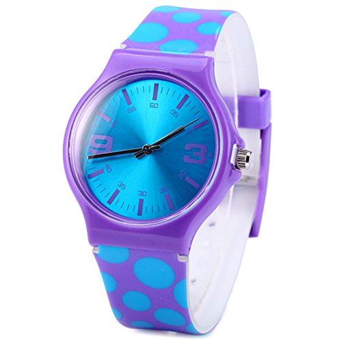 Jian Ya Na Fashion - Reloj analógico de cuarzo para mujer, esfera redonda de silicona ecológica, correa de goma, ideal como regalo para chicas jóvenes.