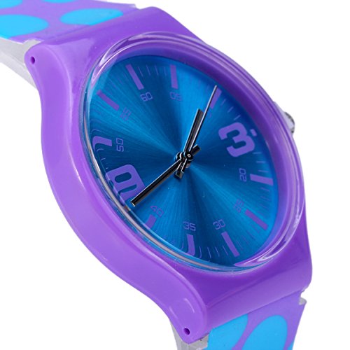 Jian Ya Na Fashion - Reloj analógico de cuarzo para mujer, esfera redonda de silicona ecológica, correa de goma, ideal como regalo para chicas jóvenes.