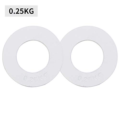 Jiande Placas fraccional Peso Olympic Juego de 2 Placas - 0,25 kg 0,5 Kg 0,75 Kg Placas fraccional Peso diseñado for Olympic Barbells (Size : White 0.25kg)