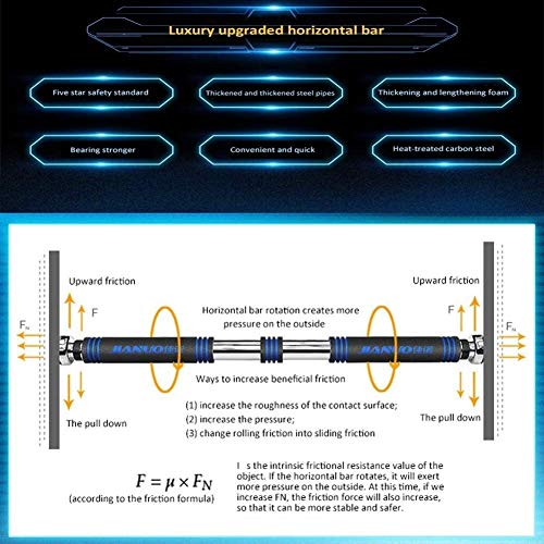 JIANWEI Barra dominadas, Barra De Tracción For Puertas, Tapa Ajustable Movimiento De La Barra Horizontal, El Entrenamiento Muscular Barra Inferior, Aparatos De Gimnasia Deportiva (Size : 60cm-100cm)