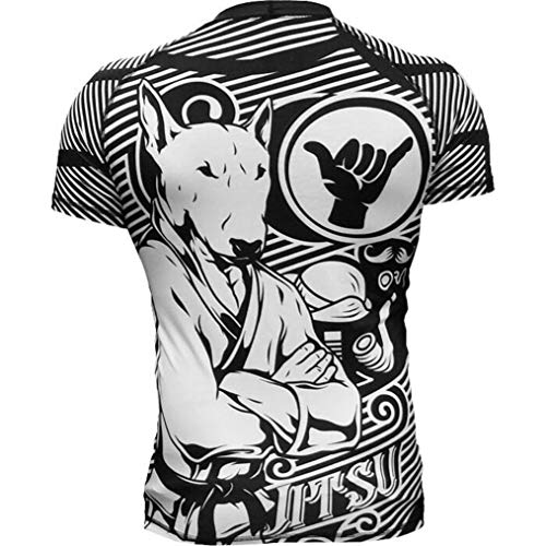 Jitsu Gentle & Strong Rash Guard Men's Camisa de Compresión Hombre MMA BJJ Fitness Artes Marciales Boxeo Grappling No Gi