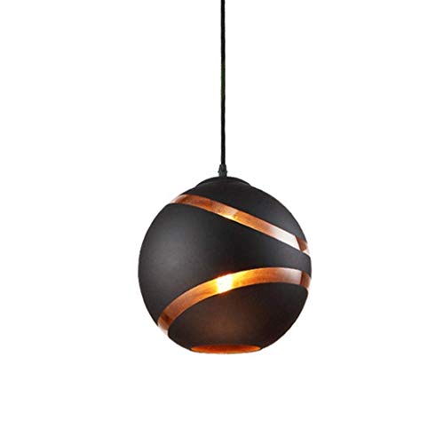 JJZXD Araña - Sombra Negro Antiguo del Metal cristalino Redondo Pendiente de la lámpara Que cuelga del Techo del Accesorio