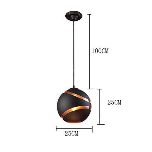 JJZXD Araña - Sombra Negro Antiguo del Metal cristalino Redondo Pendiente de la lámpara Que cuelga del Techo del Accesorio