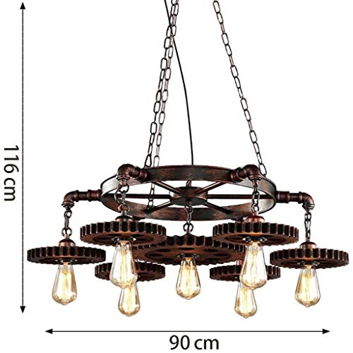 JJZXD Personalidad Industrial Chandelier- la Vendimia luz araña de Hierro del Metal del Tubo de Agua Colgantes Shaped Luces de Techo Gota decoración de la Barra