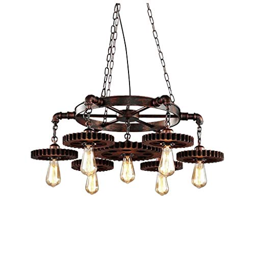 JJZXD Personalidad Industrial Chandelier- la Vendimia luz araña de Hierro del Metal del Tubo de Agua Colgantes Shaped Luces de Techo Gota decoración de la Barra