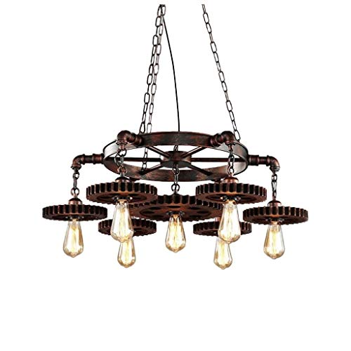 JJZXD Personalidad Industrial Chandelier- la Vendimia luz araña de Hierro del Metal del Tubo de Agua Colgantes Shaped Luces de Techo Gota decoración de la Barra