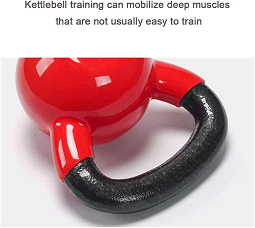 JLDN Gimnasio Pesa Rusa, Neopreno Coating Kettlebell portátil Antideslizante asa, Kettlebells para fisicoculturismo Entrenamiento con Pesas,Red_15Kg