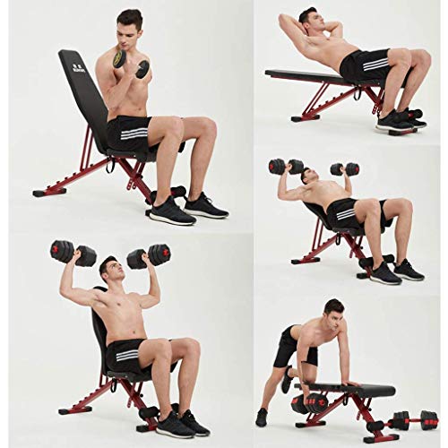 JLDN Multifunción Banco de Pesas Ajustable, Banco Musculacion Plegable Banco Abdominales Inclinado Press Banca Levantamiento de Pesas y Entrenamiento de la Fuerza para Home Gym,Black