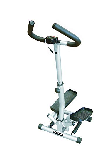 JOCCA Stepper Lateral Con Barra De Sujección/Contador con 4 funciones: scan, tiempo, contador de pasos y calorías consumidas/Pie tubular ajustable en altura.