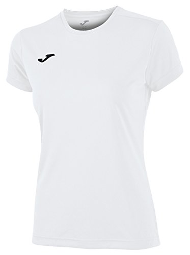 Joma Combi Woman M/C Camiseta Deportiva para Mujer de Manga Corta y Cuello Redondo, Blanco (White), L