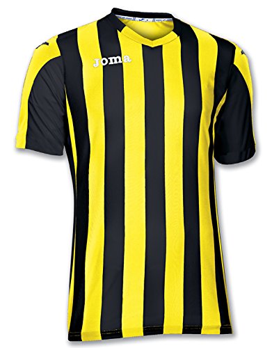 Joma Copa Camiseta de Equipación de Manga Corta, Hombre, Amarillo/Negro, L