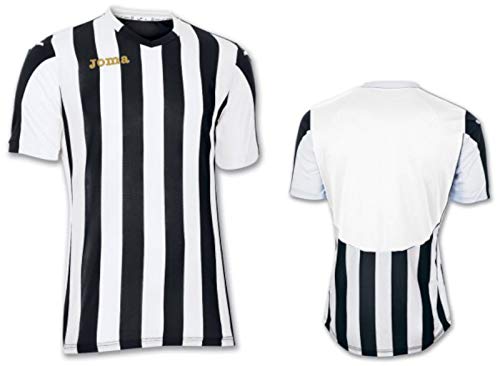 Joma Copa Camiseta de Equipación de Manga Corta, Hombre, Negro/Blanco, M