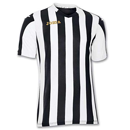 Joma Copa Camiseta de Equipación de Manga Corta, Hombre, Negro/Blanco, M