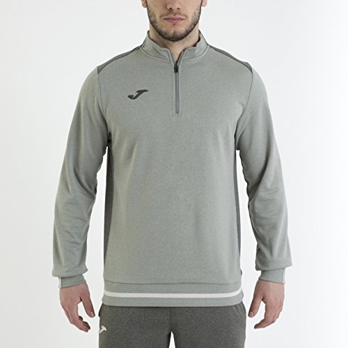 Joma - Sudadera campus ii 1/2 cremallera royal para hombre, Gris Melange Claro - 250, XS