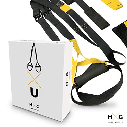 JOWY Suspension Trainer o Training con Correas Ajustables de Carga hasta 500kg es Ideal para Ejercicios y Entrenamientos de Musculación, Fitness o Crosstraining. Tu casa es tu Gimnasio.