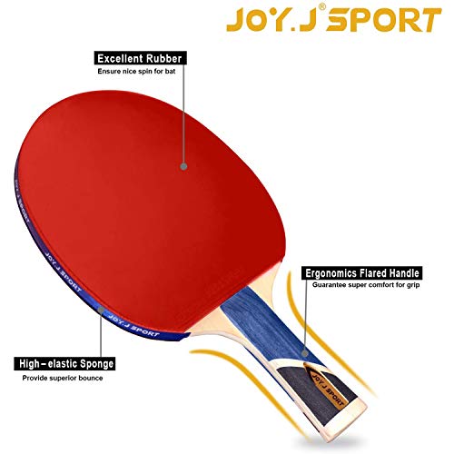 Joy.J Sport - Raqueta de ping-pong profesional con funda, pala TT con goma aprobada por la ITTF, perfecto para intermedios y avanzados, ., Intermedio-Avanzado
