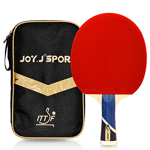 Joy.J Sport - Raqueta de ping-pong profesional con funda, pala TT con goma aprobada por la ITTF, perfecto para intermedios y avanzados, ., Intermedio-Avanzado