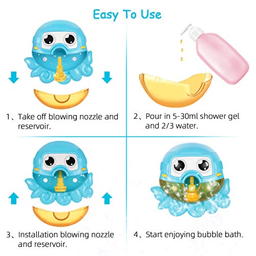 joylink Máquina de Burbujas de Baño, Ducha de Niños Baño de Burbujas Juguetes bebé Maquina de Burbujas 42 Música para Ducha de Niños Baño de Burbujas Ideales Burbuja de Baño Juguetes para Niños