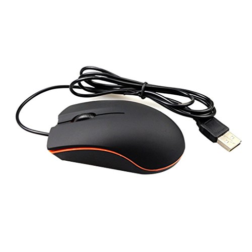 joyliveCY Rugoso Lenovo M20 ratón para Juegos USB con Cable Lovely Cute óptico ratón para Ordenador Negro