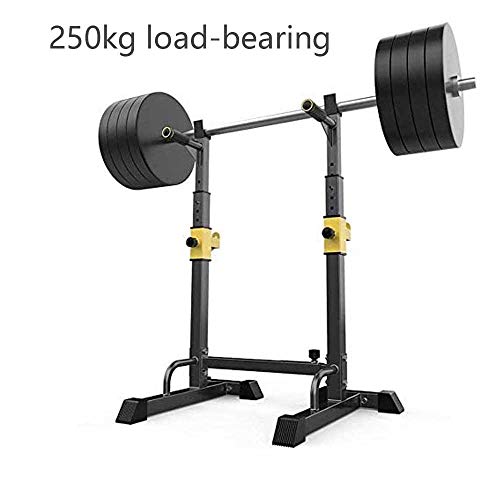 JRFWD Rack con Mancuernas para Sentadillas Multifuncional Barbell Levantamiento de Pesas Cama Plegable el hogar crujidos Banco