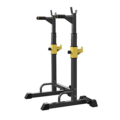 JRFWD Rack con Mancuernas para Sentadillas Multifuncional Barbell Levantamiento de Pesas Cama Plegable el hogar crujidos Banco