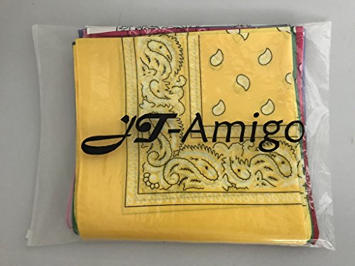 JT-Amigo 12pcs Pañuelos Bandanas de Modelo de Paisley para Cuello/Cabeza