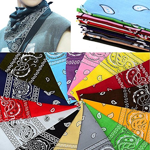 JT-Amigo 12pcs Pañuelos Bandanas de Modelo de Paisley para Cuello/Cabeza