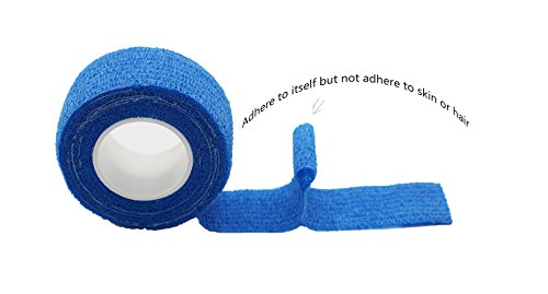 Juego de 12 rollos de cinta autoadhesiva de 2,5 x 1,5 m, cinta deportiva fuerte para dedos y esguinces, rollos de vendaje autoadhesivos, color azul