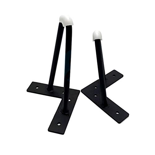 Juego de 4 Patas de Mesa Horquilla Patas,Pies de Sofá de Metal, Patas Para Muebles de Baño de Tv, Hierro - Negro - (12cm 15cm 18cm) - 2 Pilares