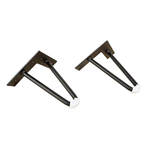 Juego de 4 Patas de Mesa Horquilla Patas,Pies de Sofá de Metal, Patas Para Muebles de Baño de Tv, Hierro - Negro - (12cm 15cm 18cm) - 2 Pilares