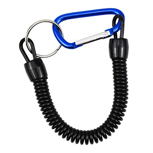 Juego de 8 Cuerda de Pesca espiral de cuerda de pesca con mosquetón, cable de seguridad elástico Alambre Cordones de acero Pesca para aparejos de pesca, pesca, remo, herramienta para peces, kayak