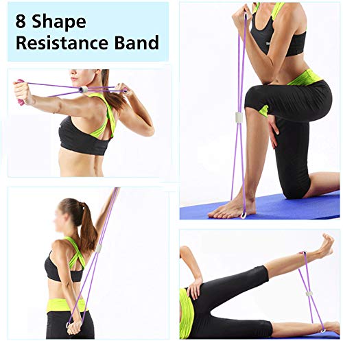 Juego de Bandas de Resistencia para Ejercicios, Bandas elásticas de Ejercicios de Fitness con Tubos de Ejercicios, Mangos de Espuma, Correas de Tobillo, Ancla de Puerta para Gimnasio en casa-13pcs