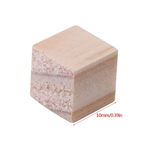 Juego de bloques de madera, cubos de madera cuadrados naturales sin terminar DIY artesanías de madera hechas a mano artesanías accesorios decorativos para niños rompecabezas haciendo(10mm（50Pcs）)