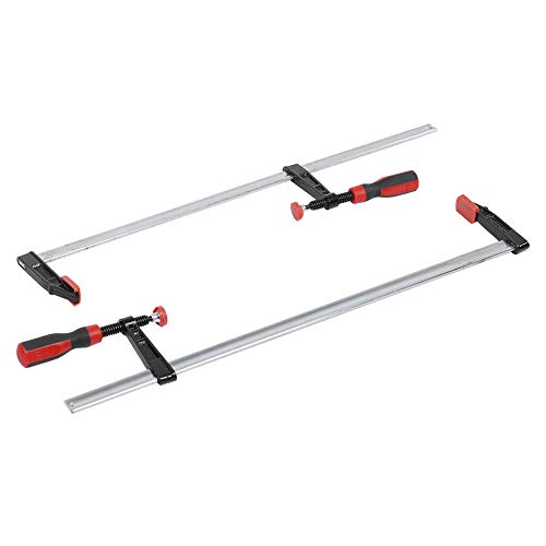 Juego de sargentos, F abrazadera de sujeción de hierro maleable, envergadura de madera, F Clamps Bar Clamp Material de acero DIY Herramientas de mano Kit (2 piezas 80 x 600 mm)