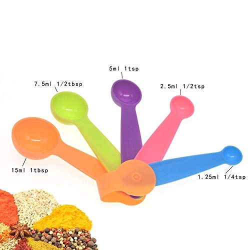 Juegos de 10 Cucharas Medidoras Plástico Cucharas y Tazas Medidoras Multicolor Medidoras de Cocina Medidoras Reposteria Apto para lavavajillas