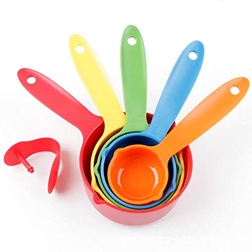 Juegos de 10 Cucharas Medidoras Plástico Cucharas y Tazas Medidoras Multicolor Medidoras de Cocina Medidoras Reposteria Apto para lavavajillas