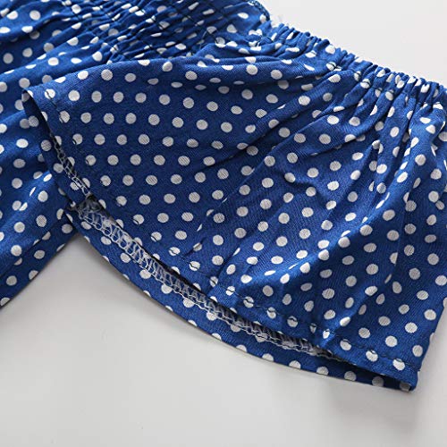 Julhold - Conjunto de camisetas de algodón con estampado de lunares y pantalones cortos de mezclilla de 1 a 5 años Azul azul 2-3 Años
