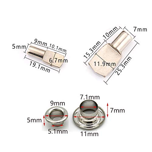 JUN-H 60pcs Soporte de Estante Clavijas 5mm y 7mm de Acero Inoxidable Pasadores de Estante Soporte Níquel Plateado Soportes Para Muebles de Gabinete Armario Accesorios de Oficina Soporte (Plata)