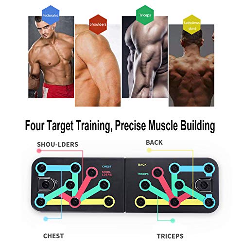 Junta Muscular 13 en 1 Push Up Board con bandas de resistencia Portátil Press Up Board Multifunción Equipo de gimnasio en casa para hombres Mujeres Ejercicio Entrenamiento Entrenamiento de fuerza