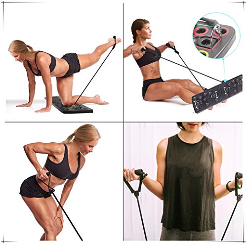 Junta Muscular 13 en 1 Push Up Board con bandas de resistencia Portátil Press Up Board Multifunción Equipo de gimnasio en casa para hombres Mujeres Ejercicio Entrenamiento Entrenamiento de fuerza