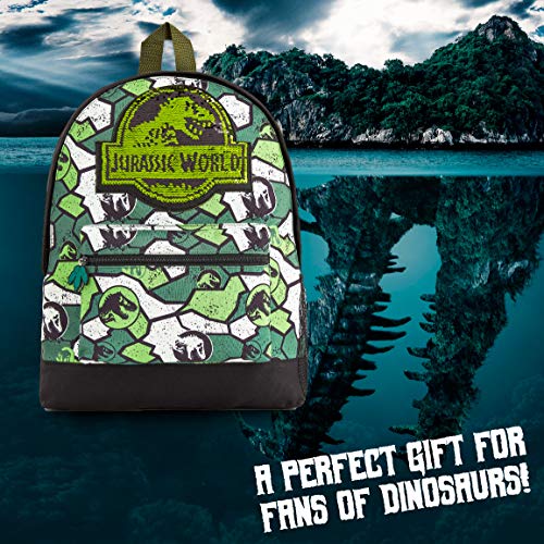 Jurassic World Mochilas Escolares, Material Escolar de Jurassic Park, Mochila Infantil Indominus Rex con Diseño de Camuflaje, Regalos Originales para Niños Niñas Adolescentes