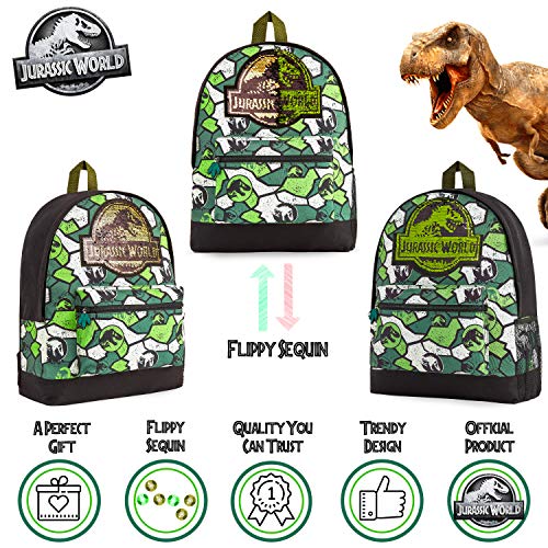 Jurassic World Mochilas Escolares, Material Escolar de Jurassic Park, Mochila Infantil Indominus Rex con Diseño de Camuflaje, Regalos Originales para Niños Niñas Adolescentes