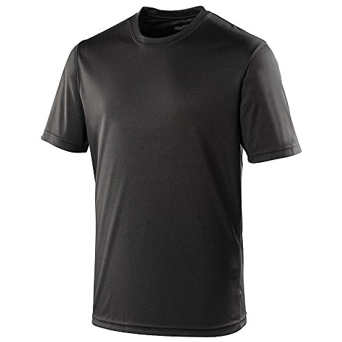 Just Cool - Camiseta lisa para hombre, Primavera-Verano, envolvente, Liso, Manga Corta, Hombre, color negro azabache, tamaño XXXXXL