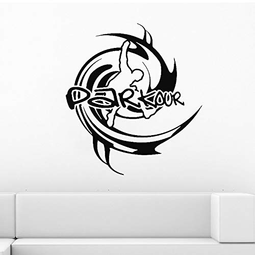 JXFM 67x73cm Tamaño y Color Personalizados Calcomanía de Pared Moderna para Deportes de Calle Parkour Sala de Estar Decoración para el hogar Vinilo removible Etiqueta de la Pared Teen Boy Bedroom