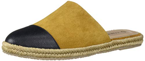 KAANAS Women's Marbella Espadrille Mule Slide Flat Shoe, Marigold, 8 Regular US