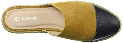 KAANAS Women's Marbella Espadrille Mule Slide Flat Shoe, Marigold, 8 Regular US